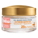 Voedende crème op oliebasis voor de gevoelige en droge huid, 50 ml, Mixa