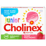 Cholinex Junior, voor kinderen vanaf 4 jaar, frambozensmaak, 16 zuigtabletten