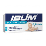 Ibum voor kinderen 60 mg, zetpillen vanaf 3 maanden, 10 stuks