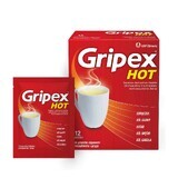 Gripex Hot 650 mg + 50 mg + 10 mg, 12 pliculețe