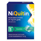 NiQuitin Transparant 21 mg/24 u, transdermaal systeem, pleister, 7 stuks