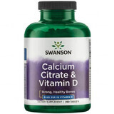 Swanson Calciumcitrat &amp; Vitamin D, Calcium mit Vitamin D3, 250 Tabletten