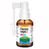 Dentosept A Mini spray, sollievo per afte, mughetto e dentizione dolorosa, gusto lampone, 30 ml