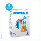 Fervex D 500 mg + 200 mg + 25 mg, granulaat voor orale oplossing, 8 sachets