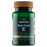 Swanson Real Food E, natuurlijke vitamine E 400 IE, 60 capsules