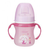 Canpol Training Mug with Soft Mouth and Handles, Rabbit, From 6 Months, Pink, 120ml