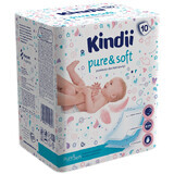 Kindii Pure &amp; Soft, baby onderleggers, wegwerp, 60 cm x 60 cm, 10 stuks