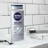 Nivea Men Silver Protect, gel de duș 3 în 1 pentru față, corp și păr, 250 ml