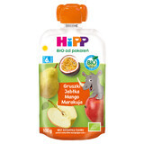 HiPP HiPPiS Bio fruitmousse, peer, appel, mango en passievrucht, na 6 maanden, 100 g