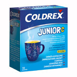 Coldrex Junior C 300 mg + 20 mg +5 mg, poeder voor orale oplossing voor kinderen van 6-12 jaar, citroensmaak, 10 sachets