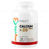 MyVita, Calcium + vitamine D3 FORTE, calcium (calciumcitraat), 250 tabletten