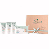 Derma Eco Baby, verzachtende zalf, 100 ml + verzorgende crème, 100 ml, + shampoo-zeep, 150 ml + vochtige doekjes, 64 stuks