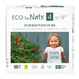 Eco By Naty, Biologische wegwerpluiers maat 4, 7-18 kg, 44 stuks