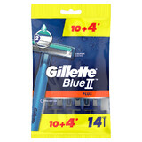 Gillette Blue II Plus, wegwerpscheermesjes, 10 stuks + 4 stuks