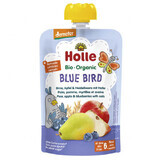 Holle, Mousse de fruits en tube, Blue Bird, poire, pomme, myrtille avec de l'avoine, après 6 mois, 100 g