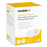 Medela, wegwerpborstkompressen, superdun, Safe &amp; Dry, 30 stuks