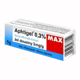 Aphtigel Max 0,3%, orale gel 3 mg/g , aften, spruw, ontsteking, 5 g