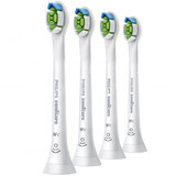 Philips, vervangende opzetborstels voor Sonicare W2c Optimal White Compact sonische tandenborstel, HX6074/27, wit, 4 stuks