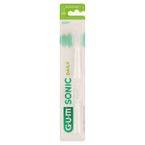 Sunstar Gum, Sonic Daily puntas de cepillo de dientes, blanco, 2 piezas