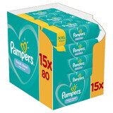 Pampers Fresh Clean, vochtige doekjes, 15 x 80 stuks