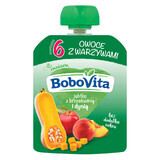 BoboVita Mousse en tube, pomme avec pêche et citrouille, après 6 mois, 80 g