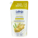 Luxja Crème &amp; Zacht, romige vloeibare zeep, voedend, olijf en yoghurt, bouillon, 900 ml