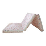 Folding polyurethane foam mattress and cotton cover, 120 X 60 x 5 cm, Bunny Pink, My Kids