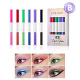 Set of 6 colored eyeliners, Handaiyan, Liquid Eyeliner, Waterproof, B