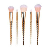 Set of 5 makeup brushes, Makeup, Unicorn, Rose Gold