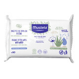 Serviettes en coton bio à l'eau, 60 pièces, Mustela