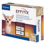 Antiparasiticum voor honden 1,5-4 Kg Effitix XS, 4 pipetten, Virbac