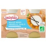 Babybio Brasserie schapenmelk + mirabelle + vanille 2 x 130 g