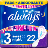 Always Platinum night sanitary napkins (size 3) with wings 22 pcs