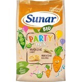 Sunar BIO Party mix, chips voor kinderen met erwten en wortel 45 g