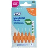 TePe Interdentalbürsten Größe 1 orange 0,45 mm, Papierbox 6 Stück