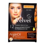 Strisce depilatorie per il viso con olio di argan Velvet, 12 pezzi, Karaver