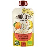 Rudolfs Biologische Fruithapje glutenvrij Perzik, banaan, volkoren havervlokken 110 g