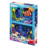 Puzzel 2 in 1 Finding Dory, 5 jaar+, 2x77 stukjes, Dino Speelgoed