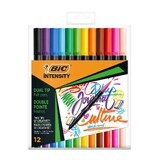 Intensity kleurmarkers met dubbel uiteinde, 12 stuks, BIC