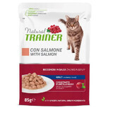 Nat kattenvoer in zakje met zalm voor volwassen katten, 85 g, Natural Trainer