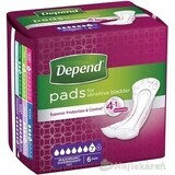 DEPEND MAXIMUM incontinence pads for women, 12,5x34 cm, absorption 953 ml, 1x6 pcs