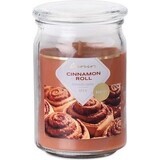 Emocio Glazen fles 93x142 mm met glazen deksel Geurkaars Cinnamon Roll 1×1 st, maat 93 x 142 mm