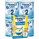 France Lait 2 4x400g + papilla de trigo FL. Set 250g 1×1, leche en polvo infantil set