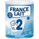 France Lait 2 opvolgzuigelingenvoeding van 6-12 maanden 1×400 g, melkvoeding vanaf 6 maanden