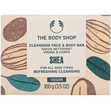 The Body Shop Savon de Karité pour le corps et le visage 1×100 g, savon pour le visage