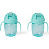 SKIP HOP Growing Mug Growing Mug Sip-to-Straw Teal 6 m+ 1×1 pcs, taza para niños