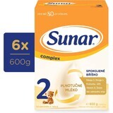 Sunar Complex 2 6×600 g, leche infantil, a partir de 6 meses