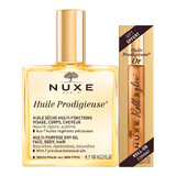 Set Nuxe Huile Prodigieuse, droge olie voor lichaam, gezicht en haar, 100 ml + Huile Prodigieuse Or, roll-on olie, 8 ml