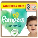 Pampers Harmonie, luiers, maat 3, 6-10 kg, 186 stuks