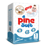 Pine Soft 3D, luiers, maat 1, pasgeboren, 2-5 kg, 54 stuks